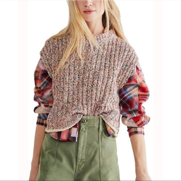 NWT Free People Desert Rainbow Knit Sweater Vest - Picture 10 of 13